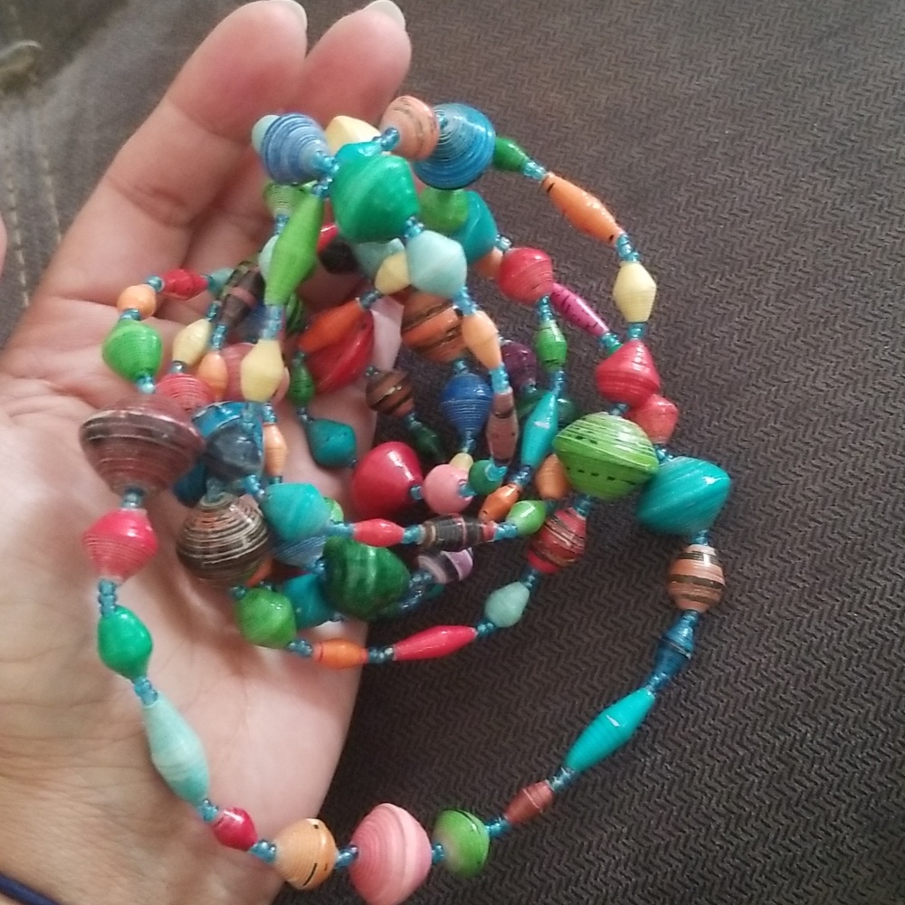 Beaded Statement Necklace By BEAD FOR LIFE 60 Plus Inches Long - Picture 5 of 7